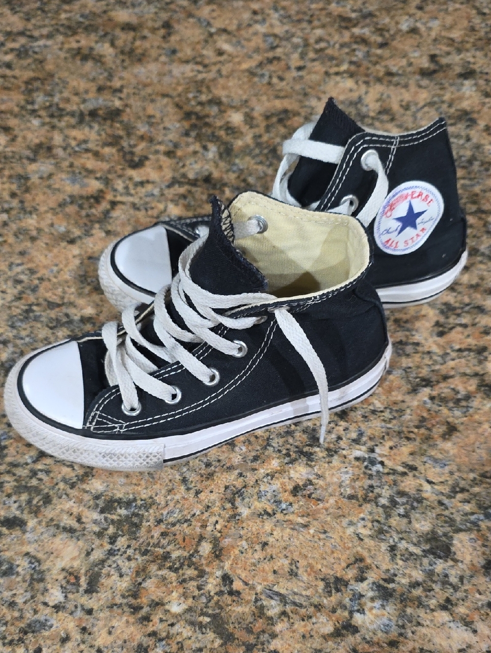 Converse Black & White Kids' High-Top Sneakers Size 12Y